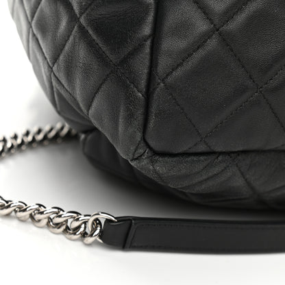 Chanel Lambskin Quilted CC Chain Bucket Bag Black 14 of 16