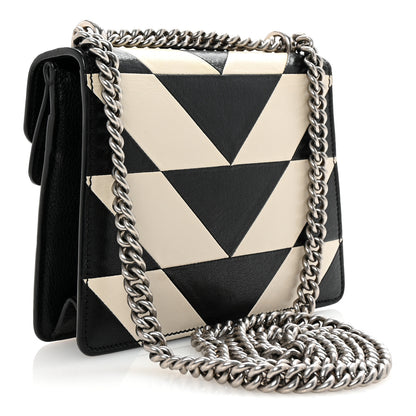 Gucci Calfskin Geometric Print Mini Dionysus Shoulder Bag Black White 3 of 10