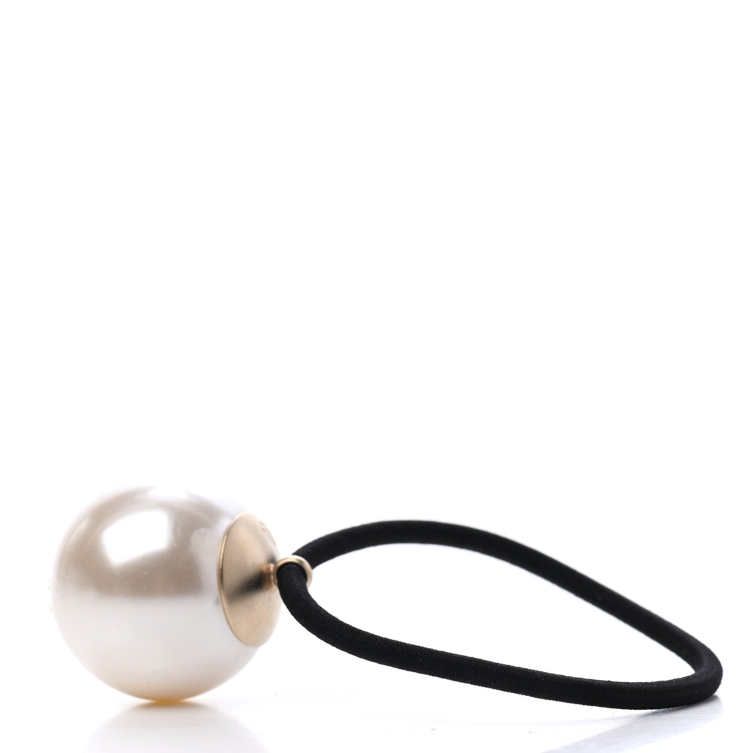 Chanel Pearl CC Hair Tie Black White 3 of 4