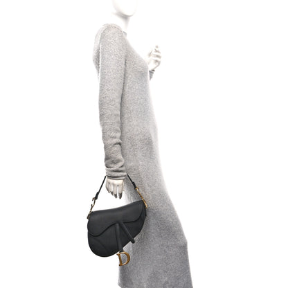 Christian Dior Grained Calfskin Saddle Bag Black 3 of 10