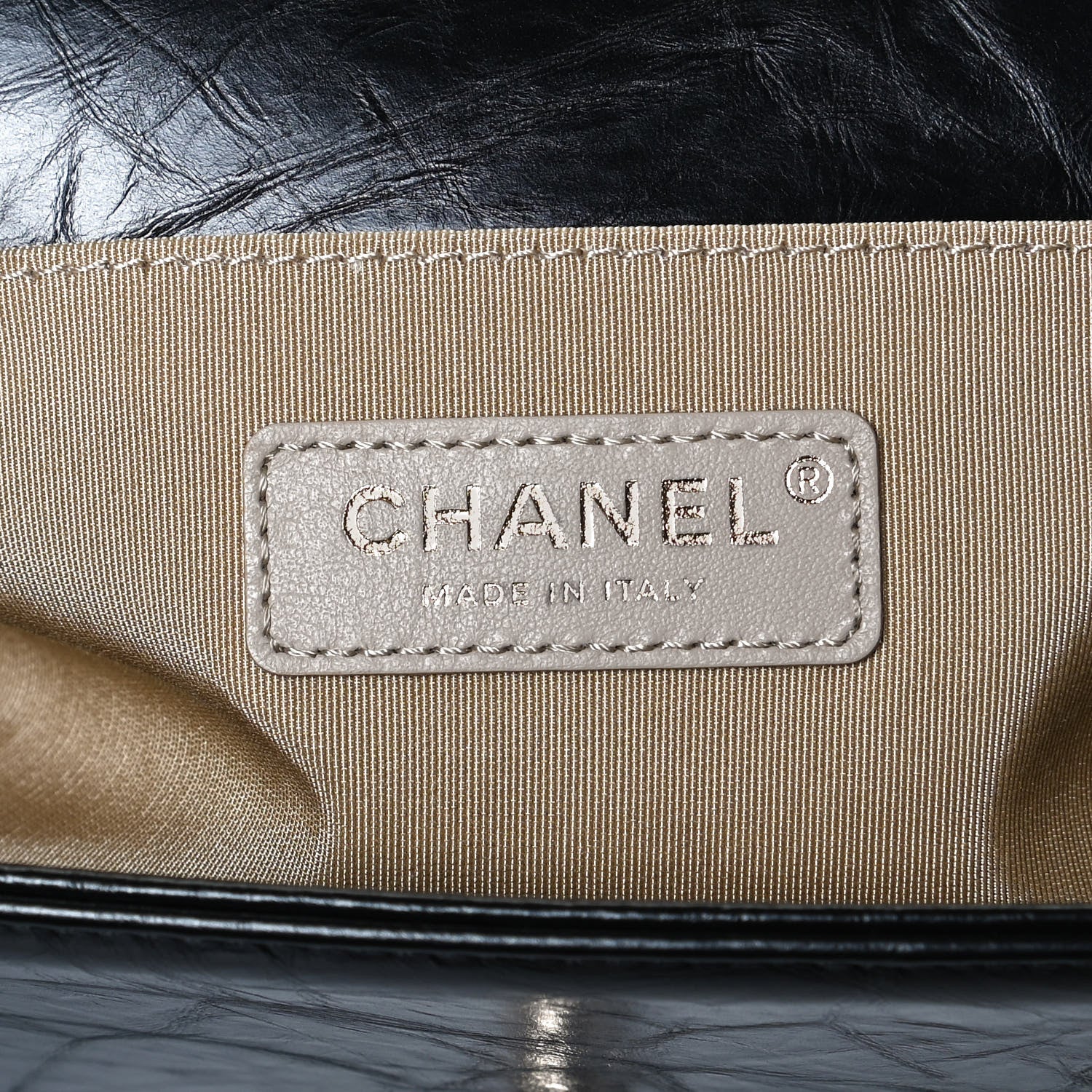 Chanel Crumpled Calfskin Chevron Chain Medium Boy Flap Black 6 of 12