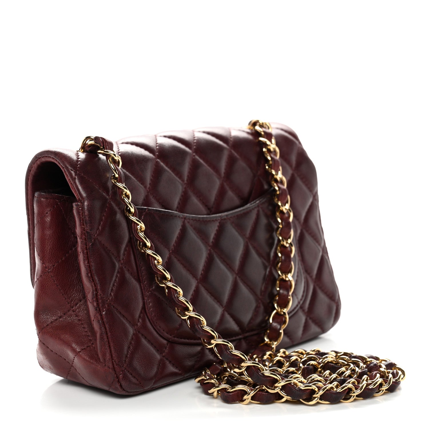 Chanel Lambskin Quilted Mini Rectangular Flap Burgundy 1862644