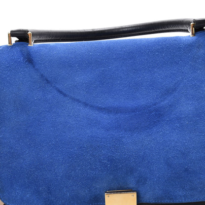 Celine Smooth Calfskin Suede Medium Tri-Color Trapeze Royal Blue 16 of 21