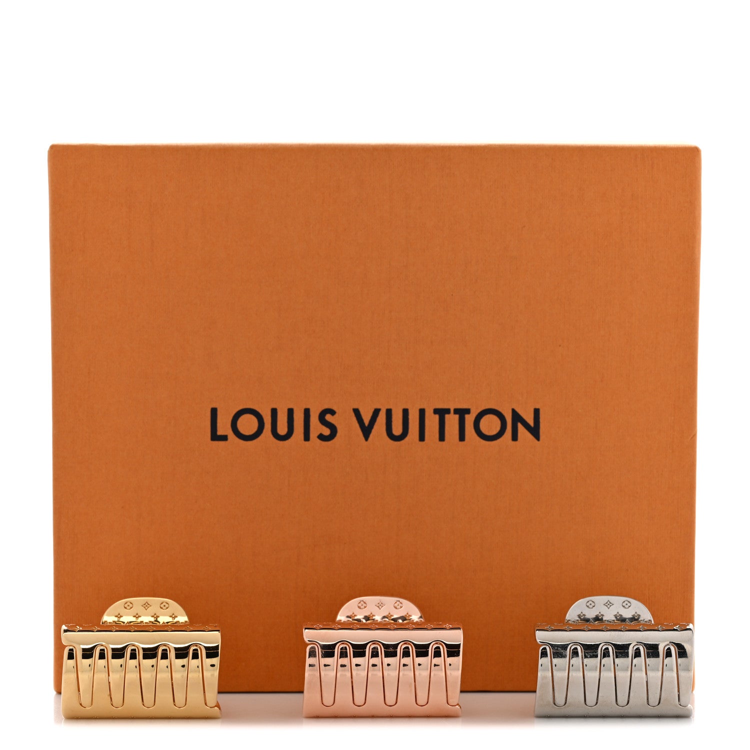 Louis Vuitton Metallic Nanogram Hair Accessories Gold Rose Gold Silver 6 of 6