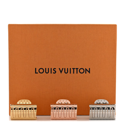 Louis Vuitton Metallic Nanogram Hair Accessories Gold Rose Gold Silver 6 of 6