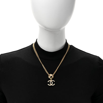 Chanel Crystal CC X Drop Multi Strand Necklace Gold 2 of 4