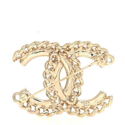 Chanel Crystal Chain CC Brooch Gold 3 of 4