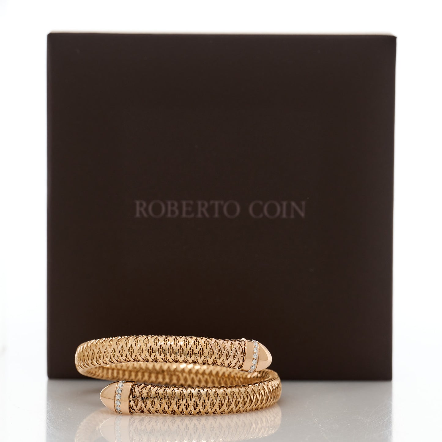 18K Rose Gold Diamond Primavera Coiled Wrap Bracelet