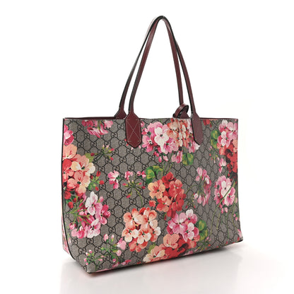 Gucci GG Supreme Monogram Blooms Medium Reversible Tote Beige Multicolor Dry Rose 4 of 19