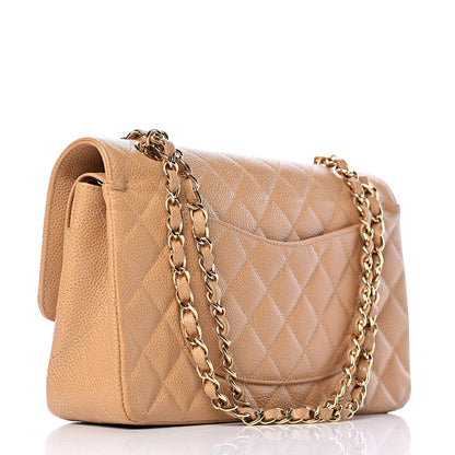 Chanel Caviar Quilted Medium Double Flap Beige 3 of 11