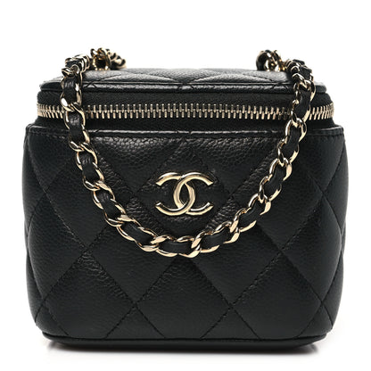 Chanel Caviar Quilted Mini Vanity Case With Chain Black 1 of 11