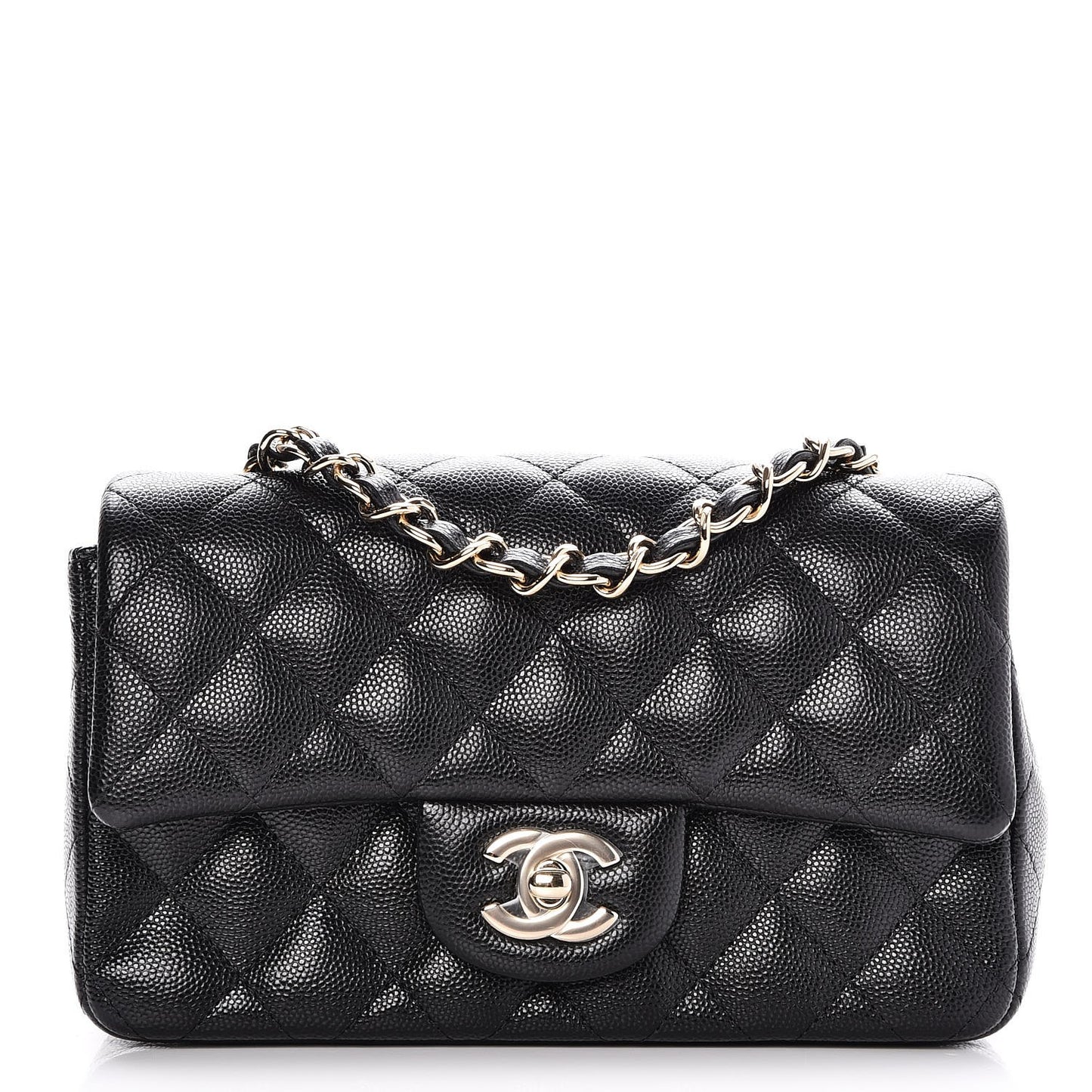 Caviar Quilted Mini Rectangular Flap Black