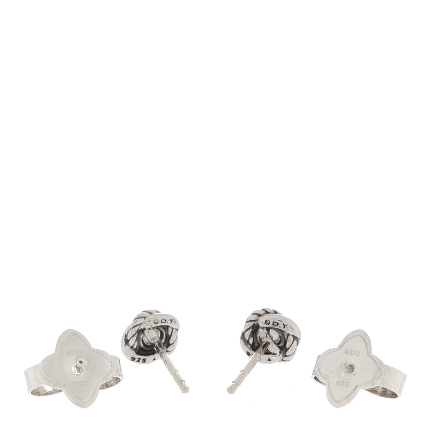 Sterling Silver Diamond 7mm Infinity Stud Earrings