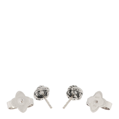 David Yurman Sterling Silver Diamond 7mm Infinity Stud Earrings 3 of 4