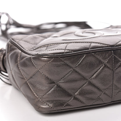 Chanel Metallic Lambskin Quilted Tassel Camera Case Dark Silver 9 of 19