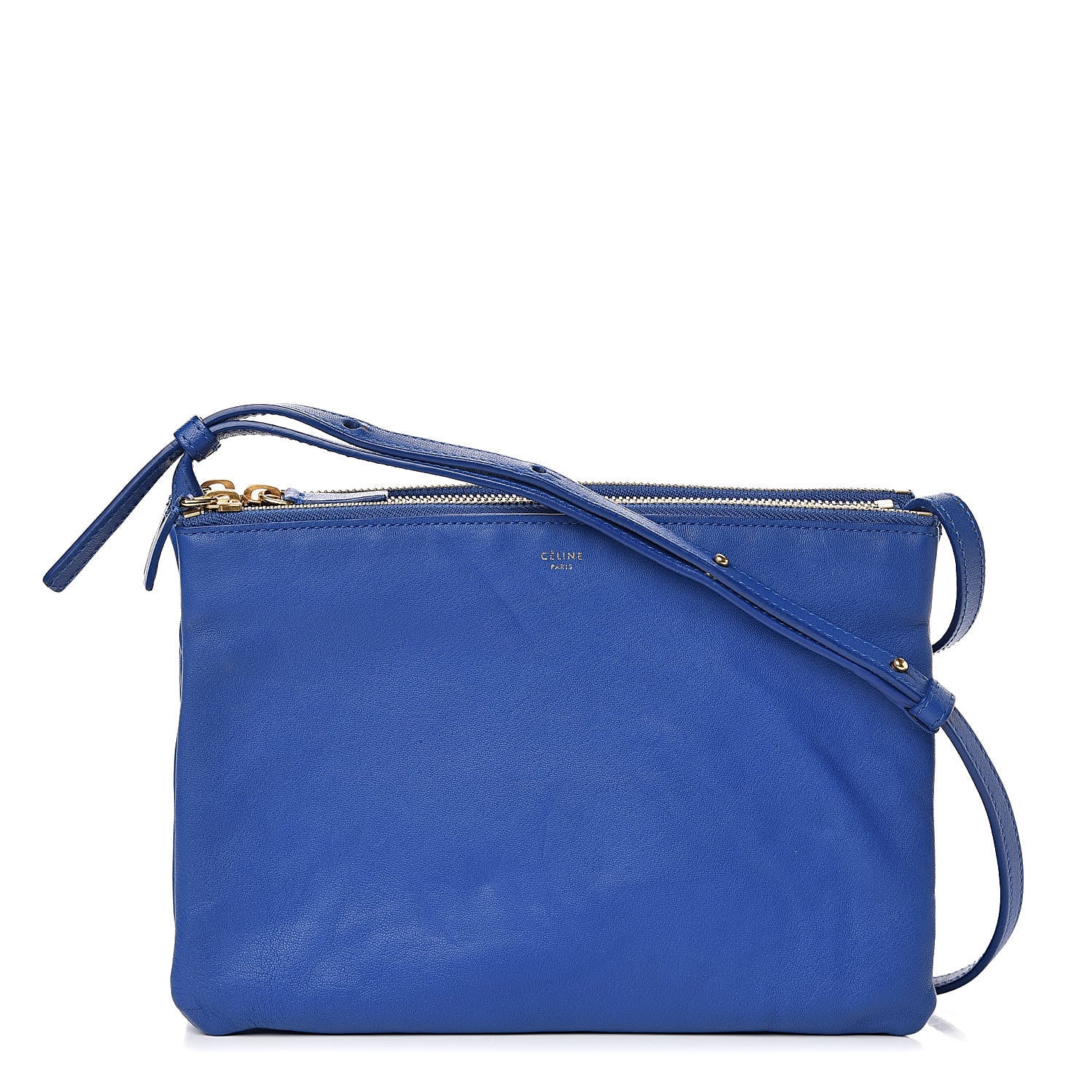 Celine Lambskin Large Trio Crossbody Bag Indigo 1 of 15