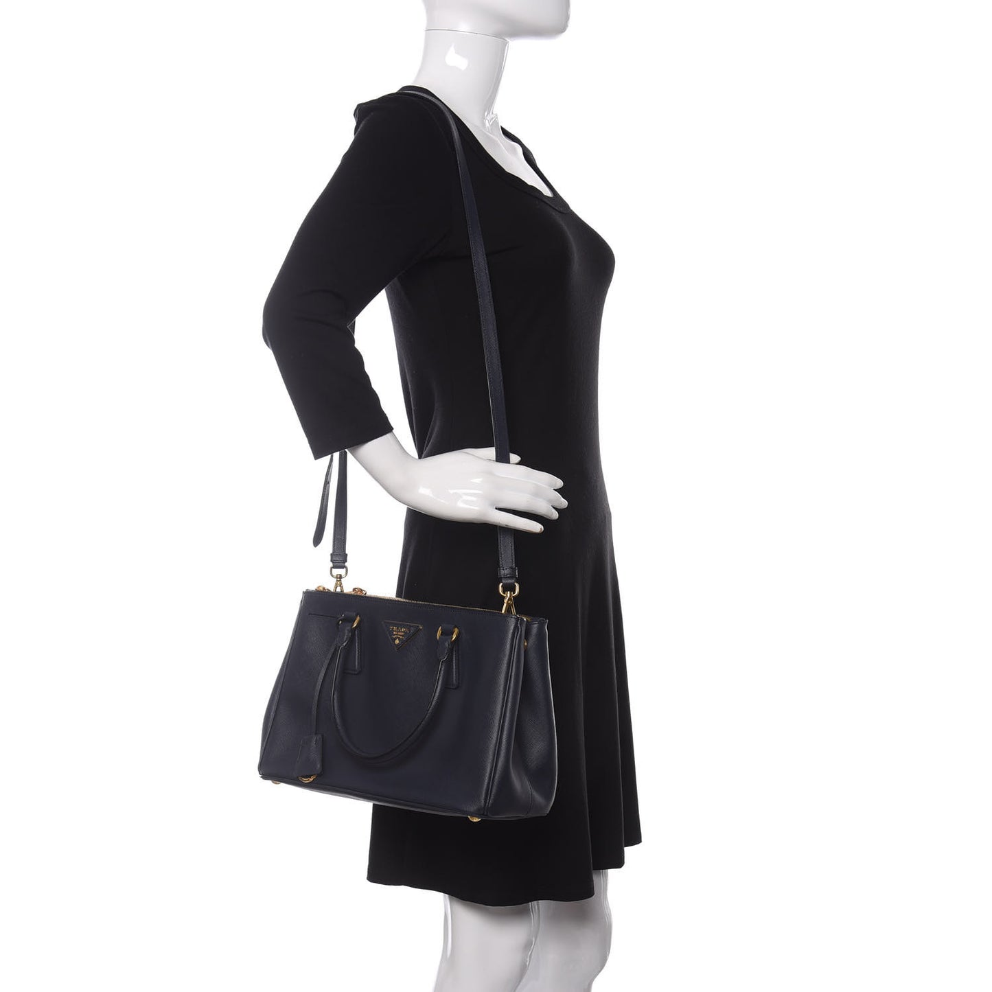 Saffiano Small Galleria Double Zip Tote Baltico
