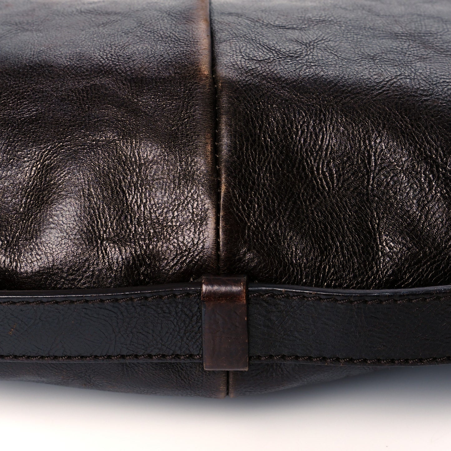 Buffalo Leather Medium Mombasa Horn Bag Brown