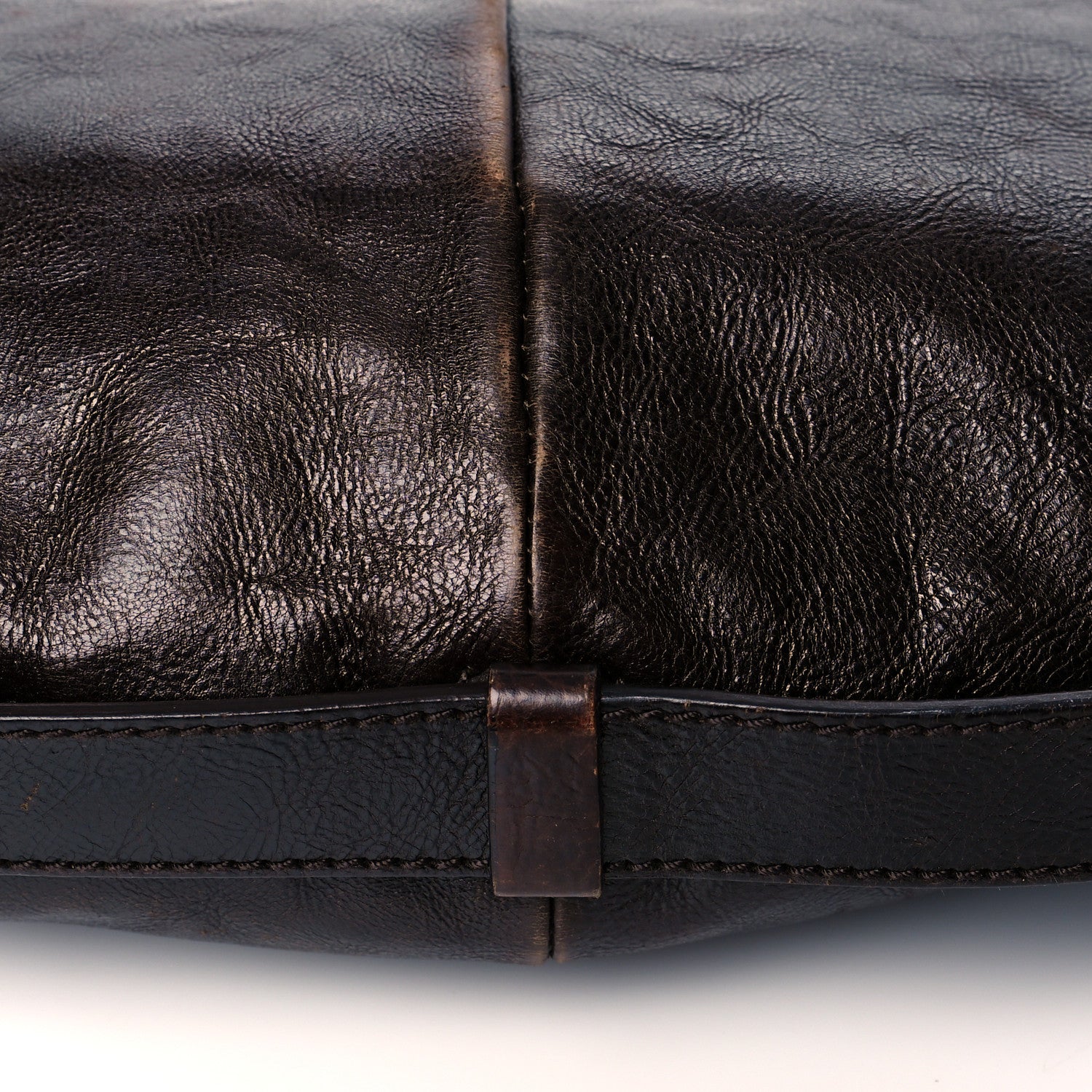 Saint Laurent Buffalo Leather Medium Mombasa Horn Bag Brown 16 of 16