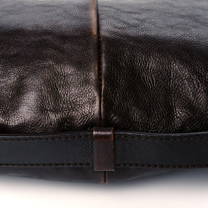Saint Laurent Buffalo Leather Medium Mombasa Horn Bag Brown 16 of 16
