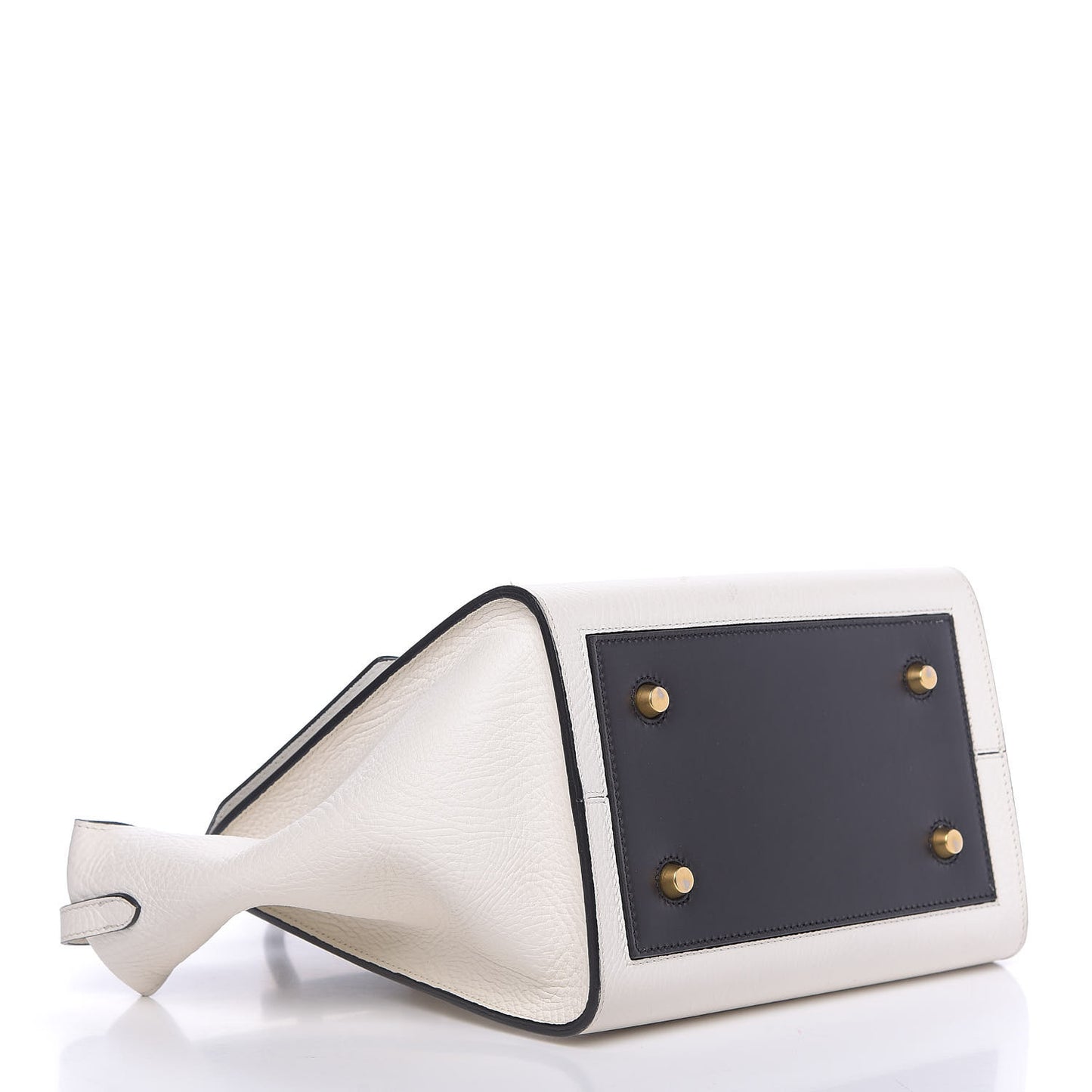 Elephant Calfskin Bi-Color Medium Tie Knot Tote White Black