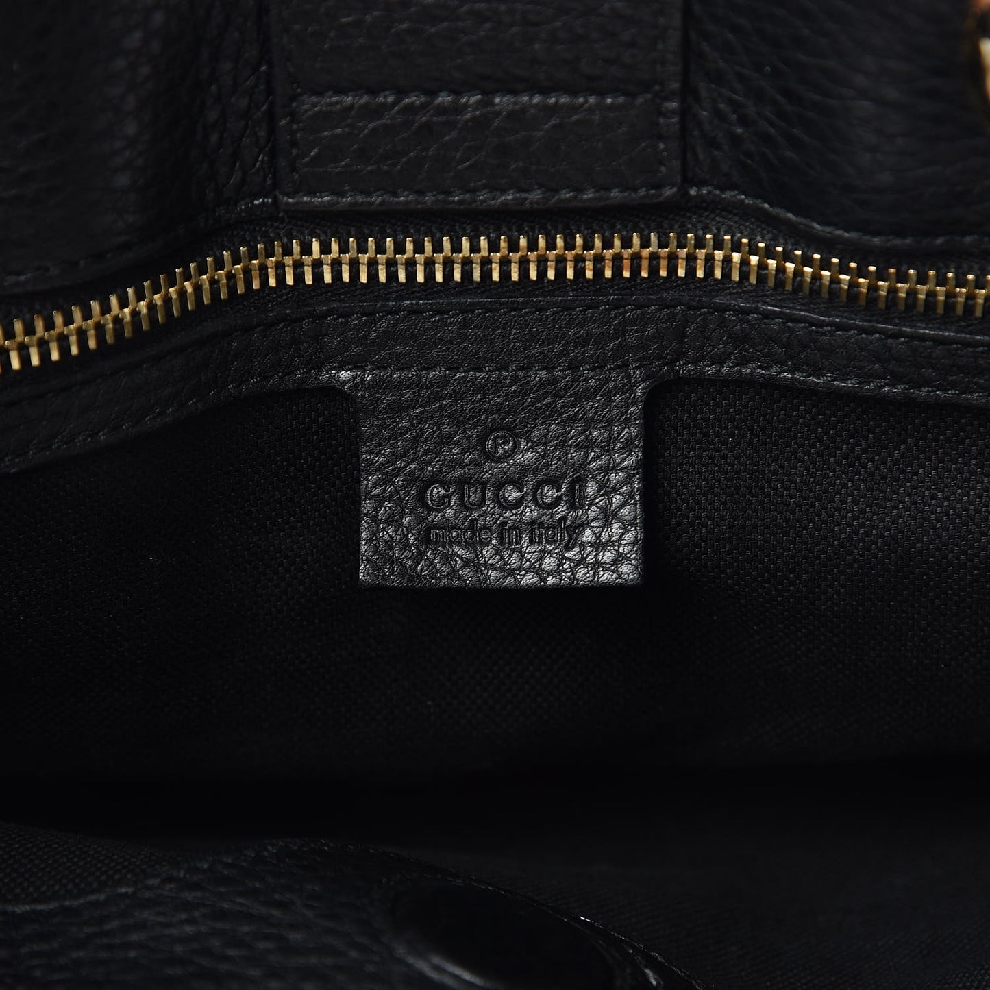 Pebbled Calfskin Medium Bamboo Shopper Tote Black