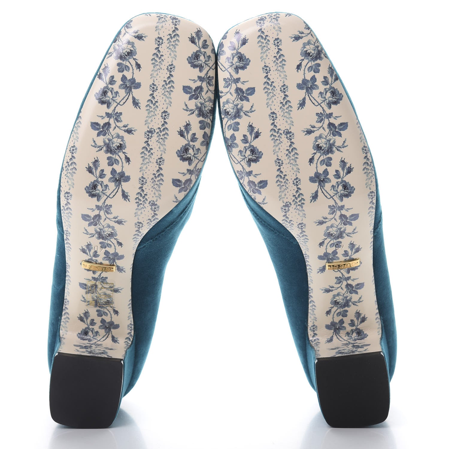 Gucci Softy Velvet GG Victoire 55mm Loafer Pumps 40 Pavone 5 of 8