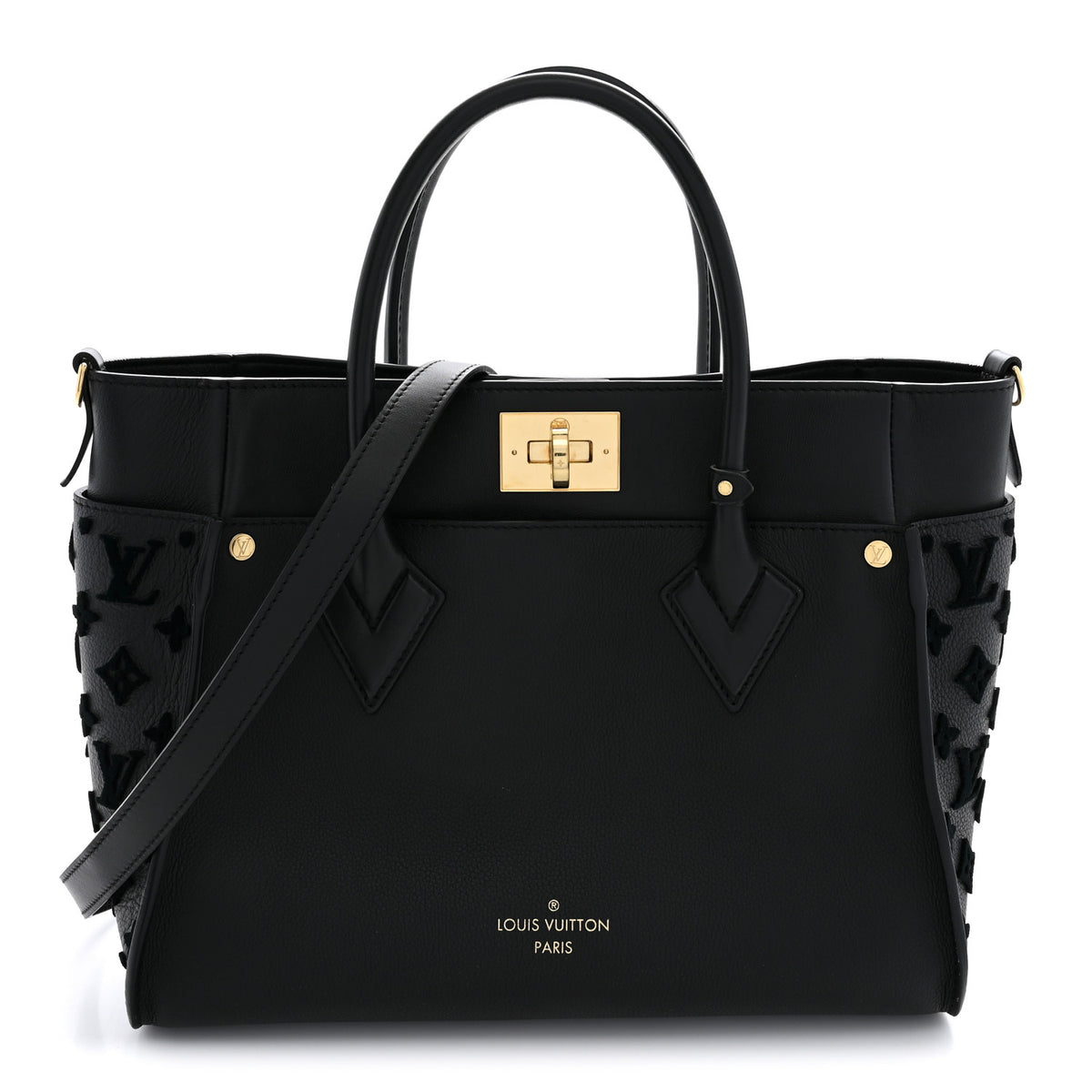 Louis Vuitton Calfskin Monogram Tufting On My Side Black 1 of 10