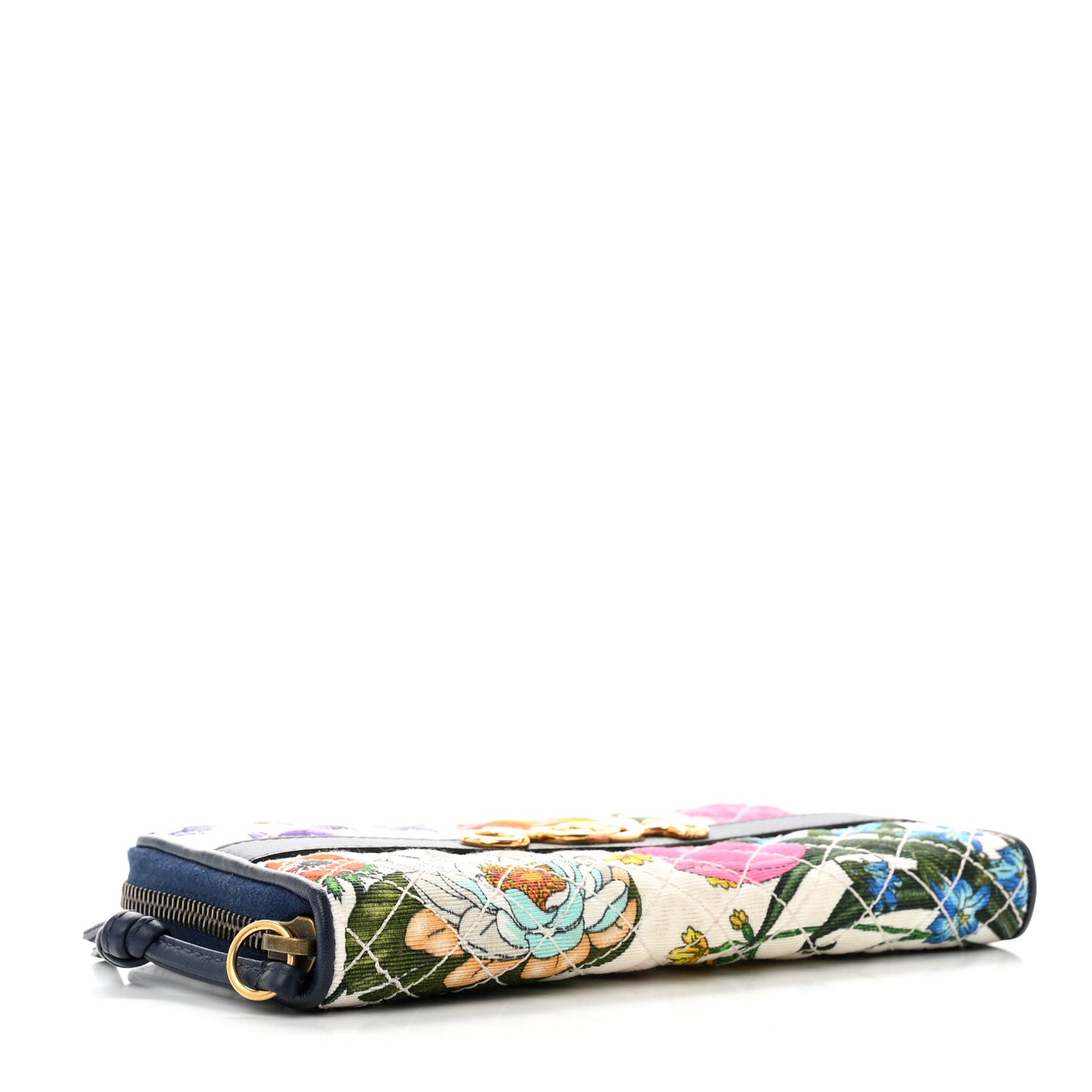 Canvas Flora Floral Trapuntata Zumi Zip Around Wallet Great White Multicolor Blue Agata
