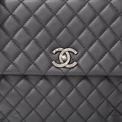 Chanel Caviar Quilted Large Coco Handle Flap Grey 8 of 15