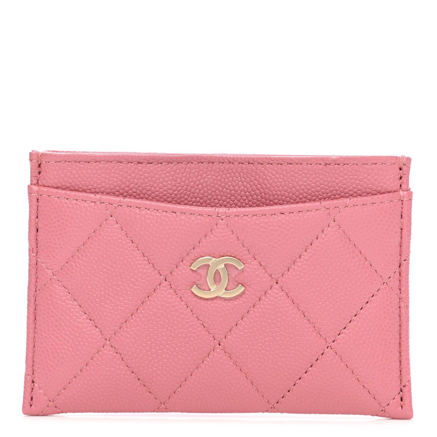 Chanel Caviar Quilted Card Holder Dark Pink 1 of 9