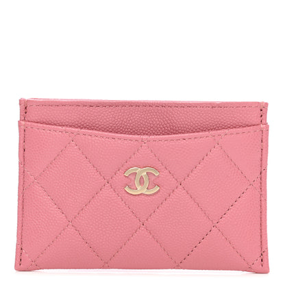 Chanel Caviar Quilted Card Holder Dark Pink 1 of 9