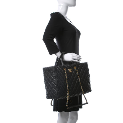 Chanel Caviar Quilted Large Coco Handle Shopping Tote Black 3 of 11