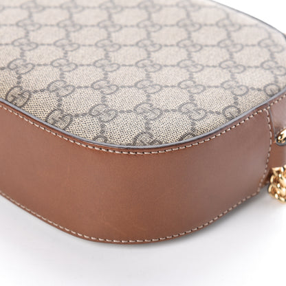 Gucci GG Supreme Monogram Cuoio Toscano Mini Chain Shoulder Bag Beige Ebony Cuir 10 of 10