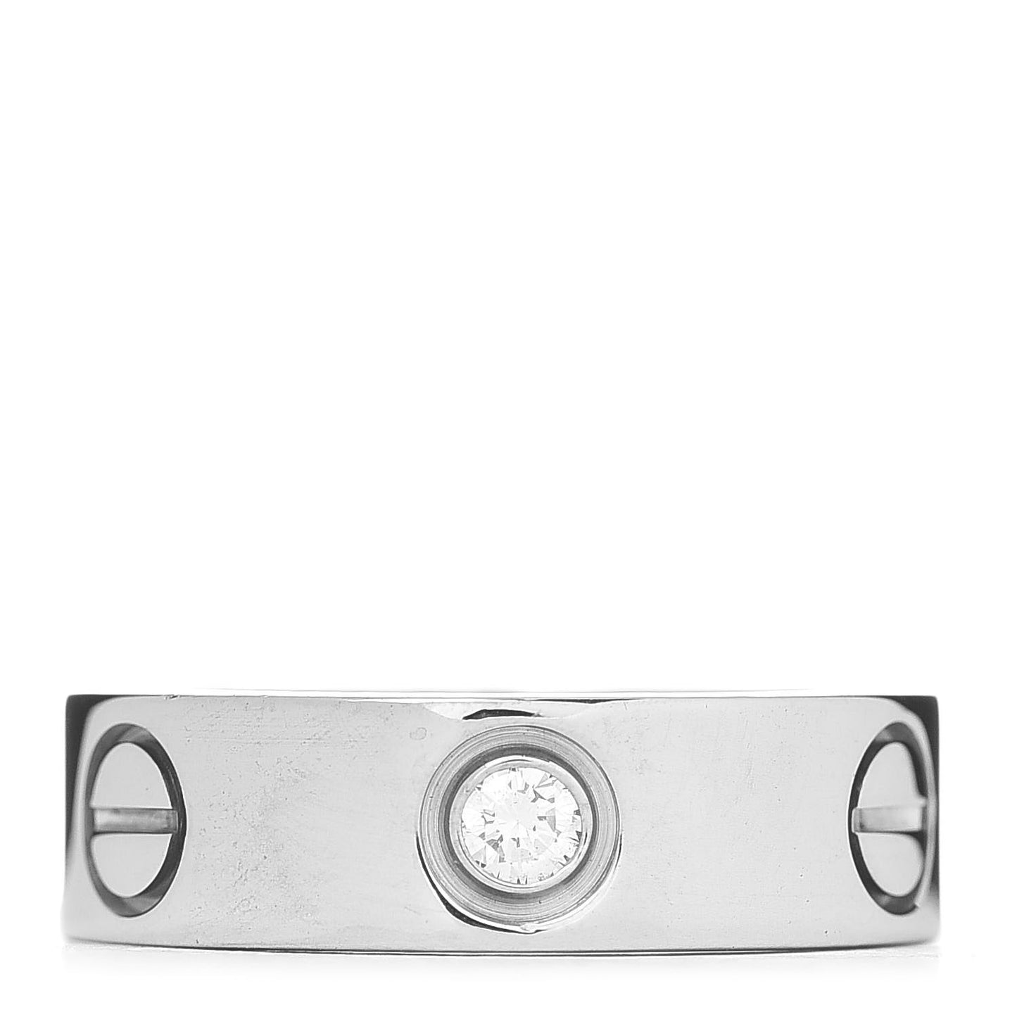18K White Gold 3 Diamond 5.5mm LOVE Ring 49 4.75