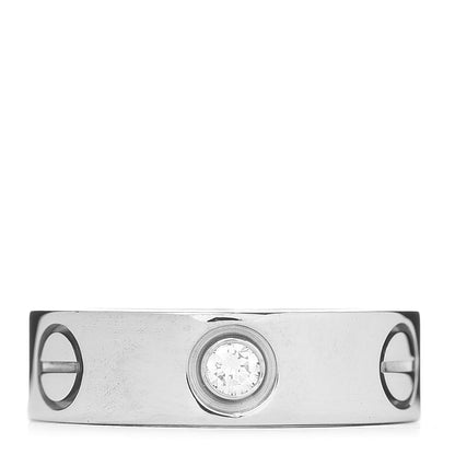 Cartier 18K White Gold 3 Diamond 5.5mm LOVE Ring 49 4.75 1 of 5