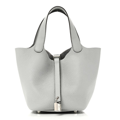 Hermes Taurillon Clemence Picotin Lock 18 PM Bleu Glacier 1 of 11