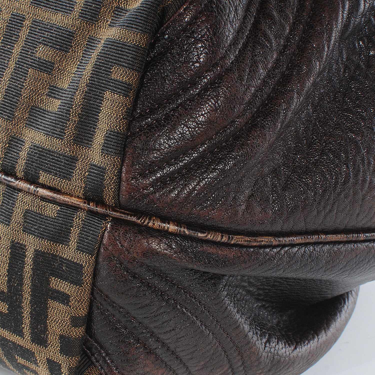 Fendi Zucca Nappa Nuvolata Vitello Tortuga Spy Tobacco Moro 6 of 9
