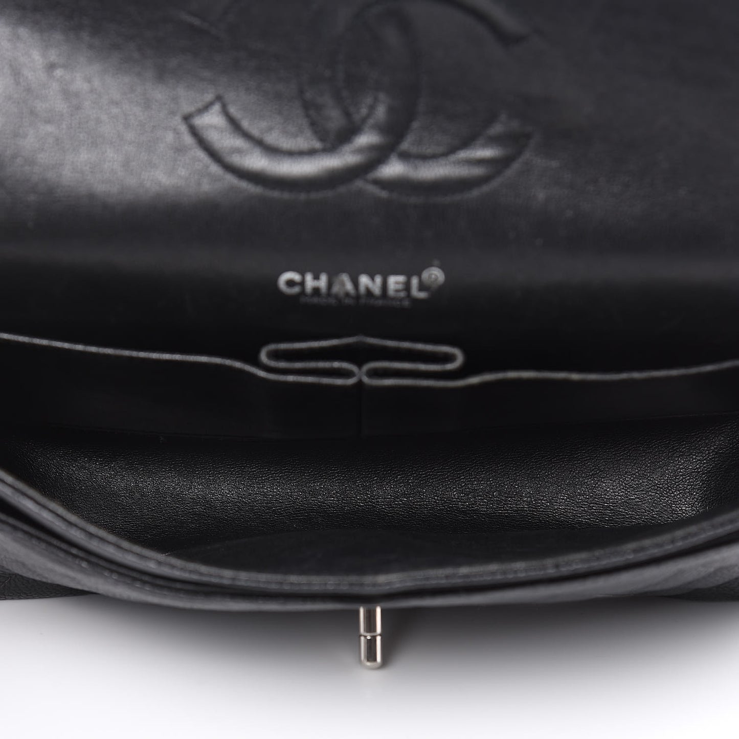 Caviar Quilted Medium Double Flap Black