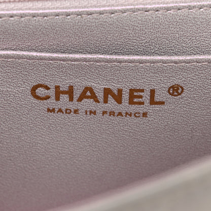 Chanel Iridescent Lambskin Quilted Mini Top Handle Rectangular Flap White 6 of 15