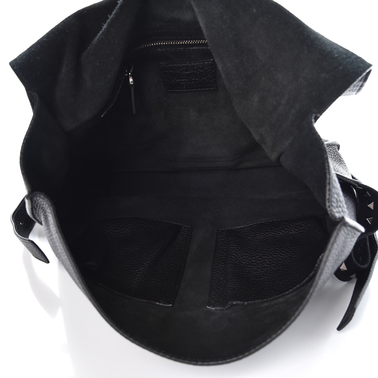 Valentino Garavani Pebbled Calfskin Rockstud Convertible Messenger Backpack Bag Black 7 of 9