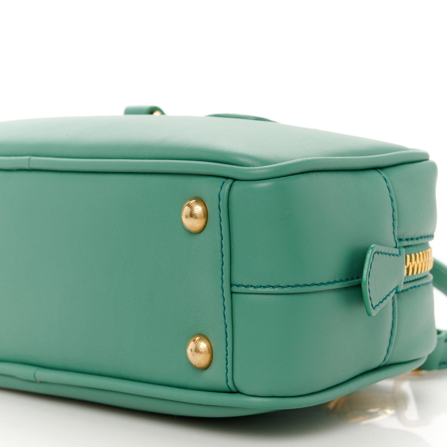 Miu Miu Calfskin Regular Arcadie Top Handle Bag Salvia 9 of 9