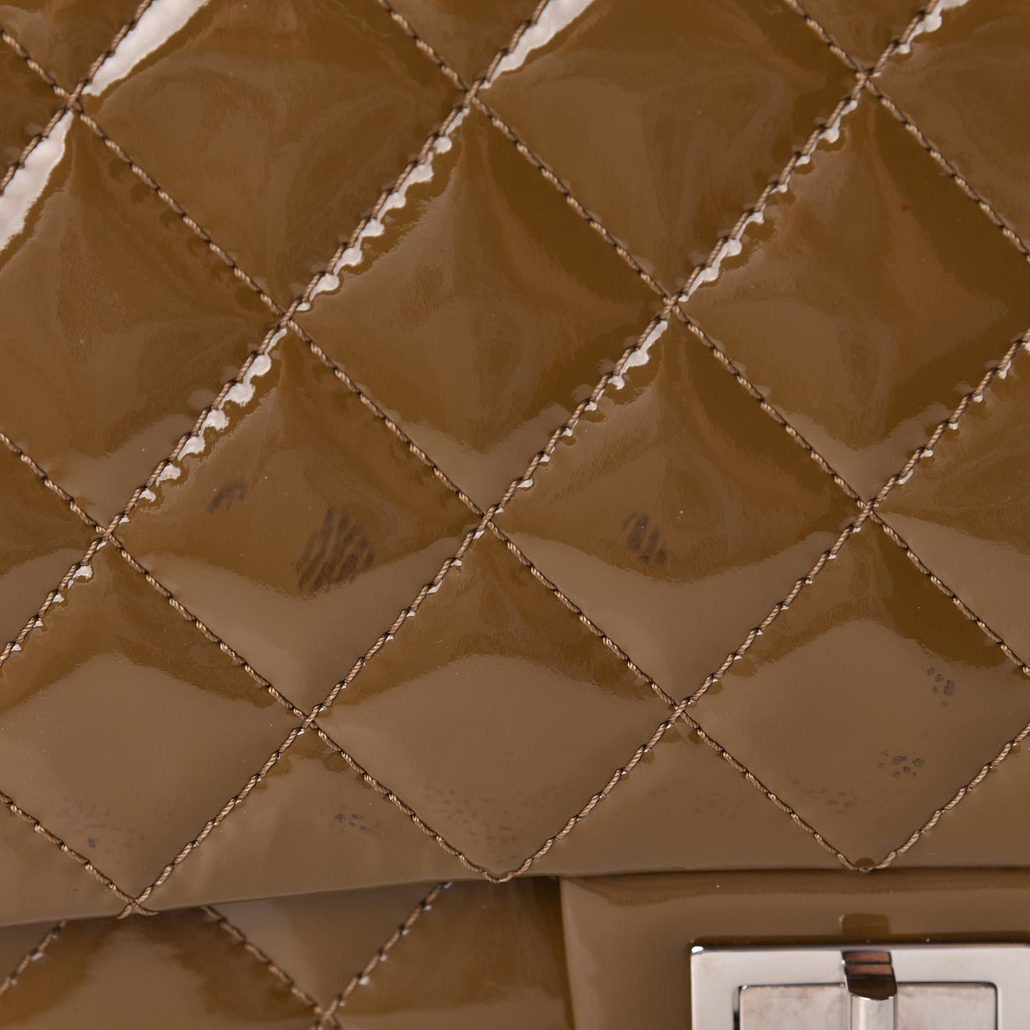 Patent Quilted 2.55 Reissue 227 Flap Taupe