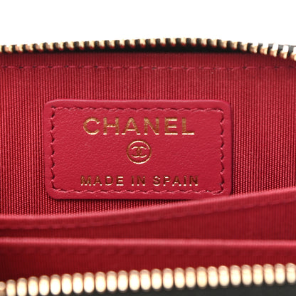 Chanel Shiny Goatskin Quilted Chanel 19 Zip Around Coin Purse Wallet Black 6 of 7
