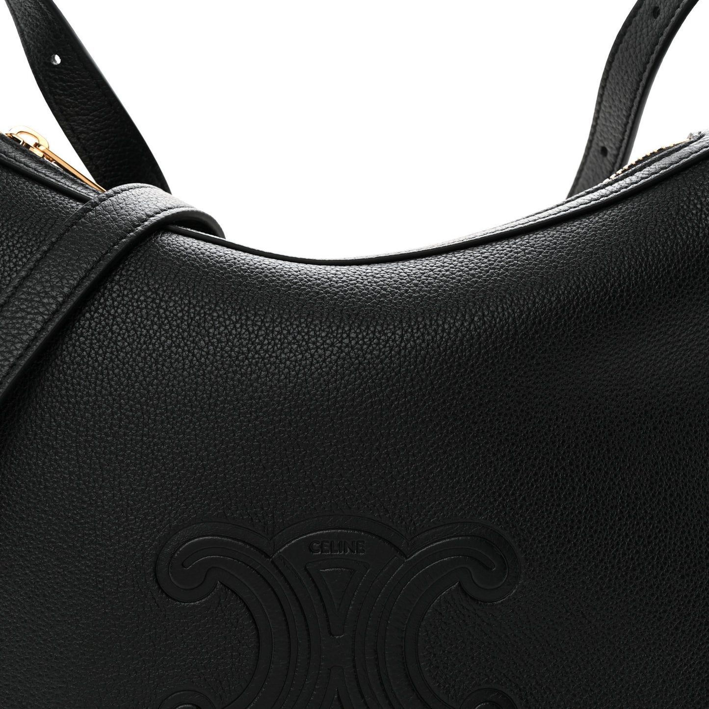 Supple Calfskin Cuir Triomphe Small Heloise Shoulder Bag Black