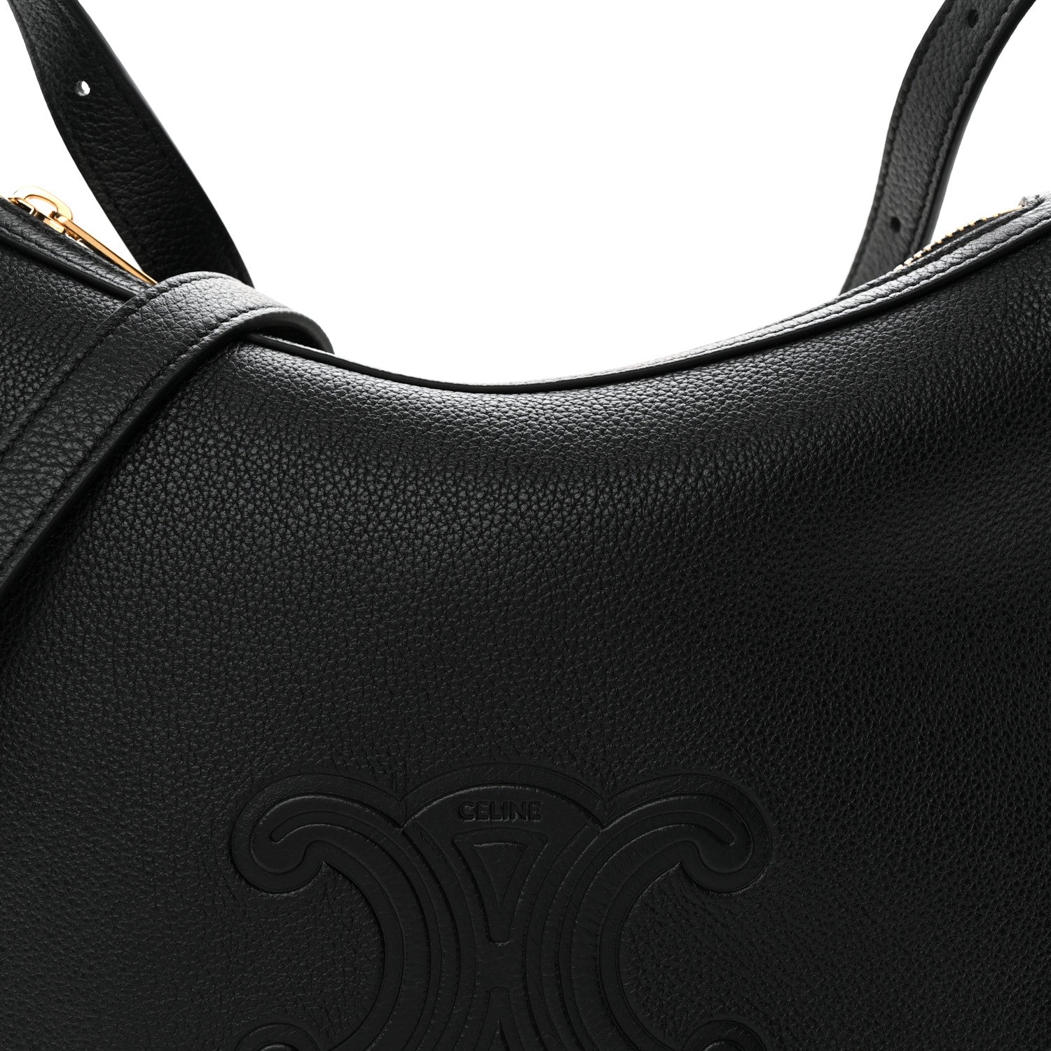 Celine Supple Calfskin Cuir Triomphe Small Heloise Shoulder Bag Black 8 of 11