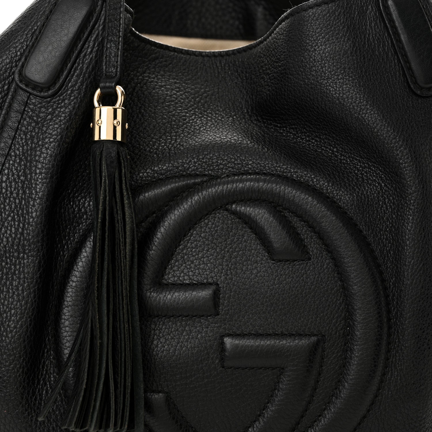 Gucci Pebbled Calfskin Medium Soho Shoulder Bag Black 8 of 13