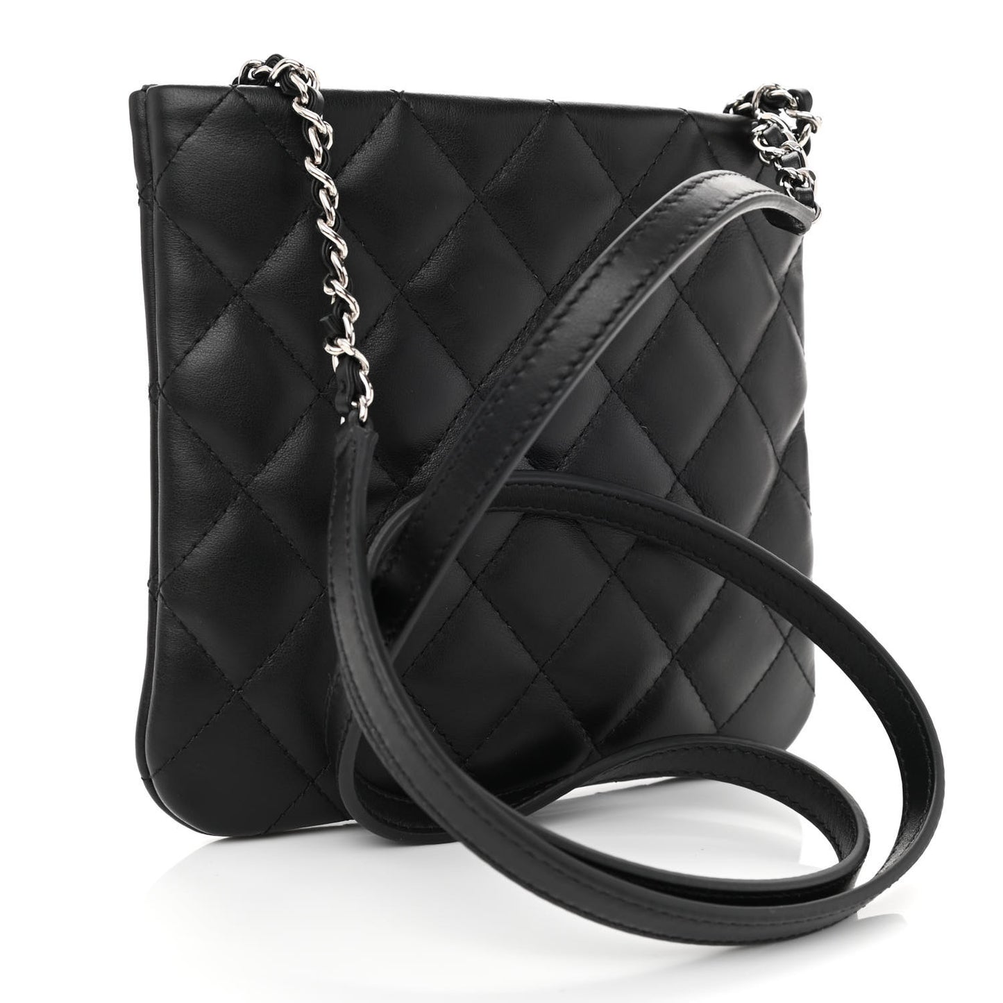 Lambskin Quilted Crossbody Bag Black