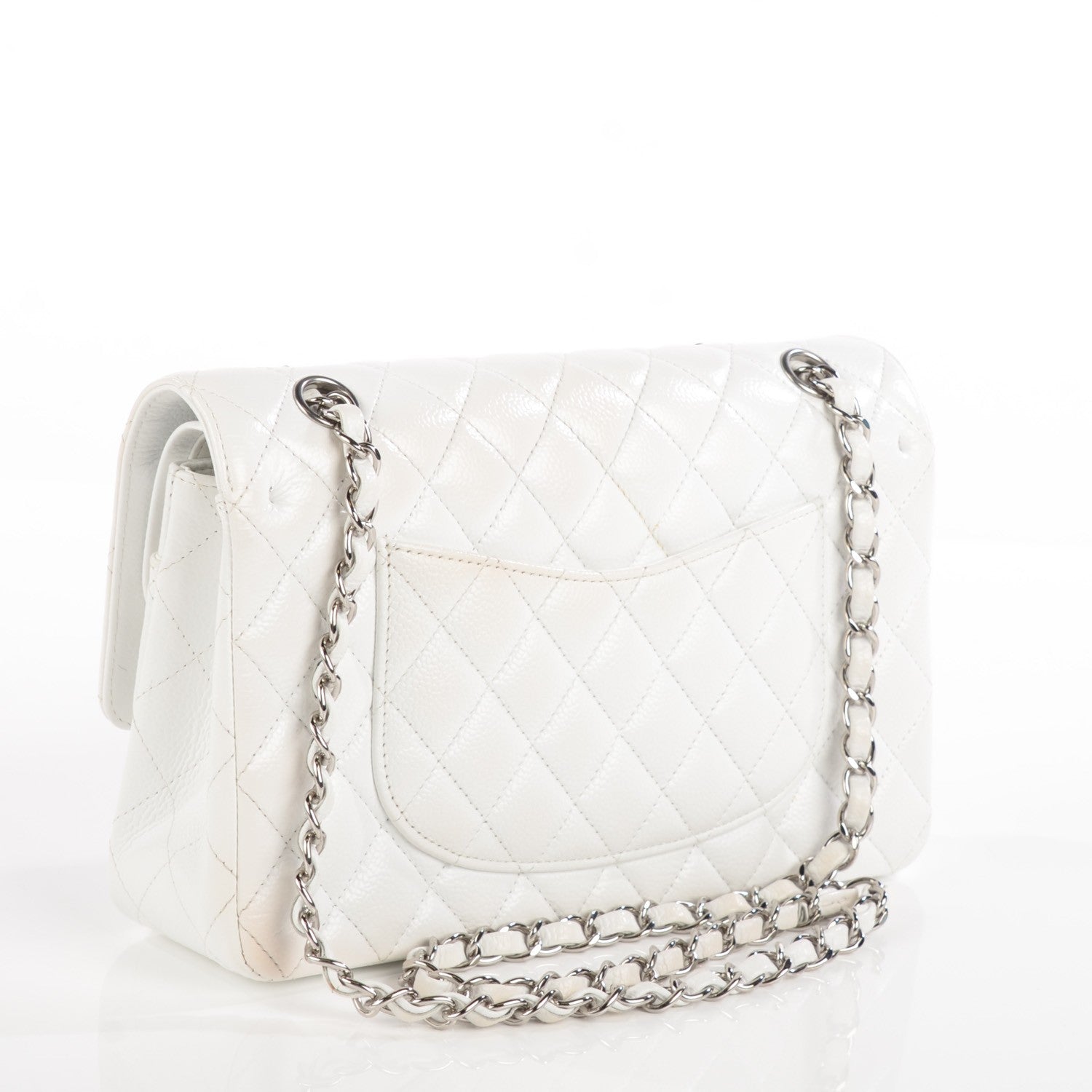 Chanel Caviar Quilted Medium Double Flap White 3 of 9