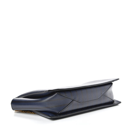 Celine Grained Calfskin Striped Tri-Fold Clutch Midnight 3 of 9
